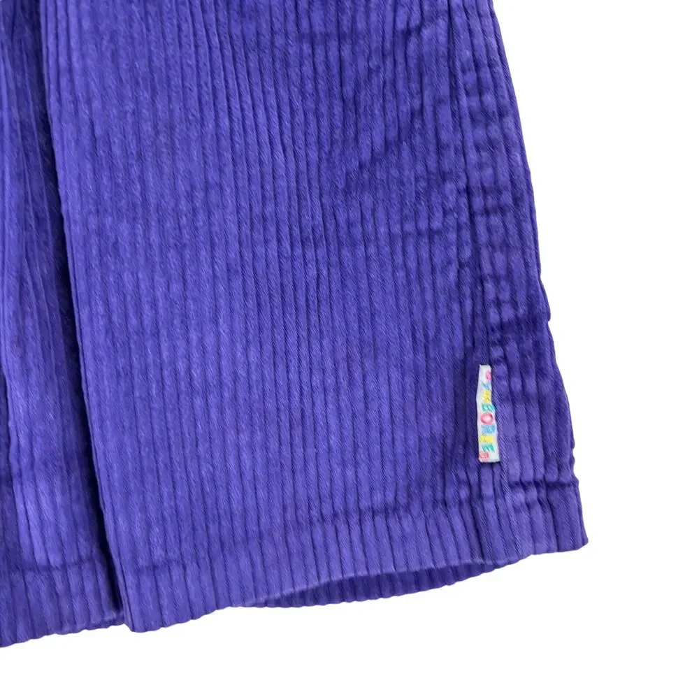 Vintage Gymboree Purple Corduroy Jumper Dress Girls Size L Large Floral Retro